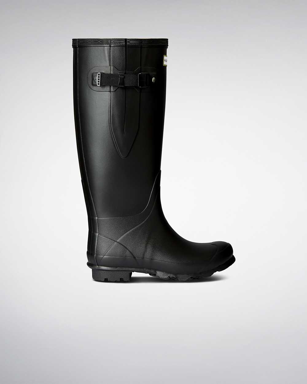 Hunter Norris Field Wide Fit Women's Rain Boots NZ-48021L Black